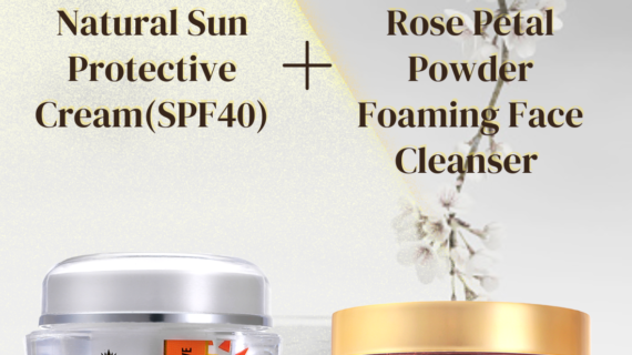 Natural Sun Protective Cream(SPF40) + Rose Petal Powder Foaming Face Cleanser